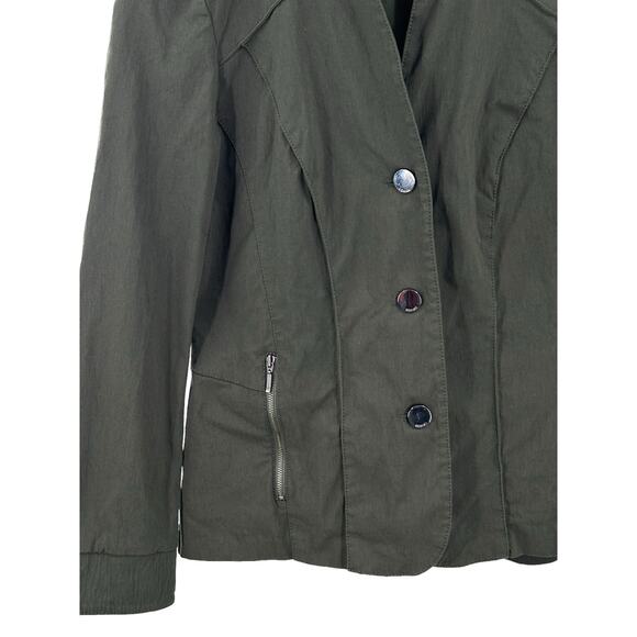 Renuar Green Button Up Jacket Size 6 Military‎ Style Casual Button up front - Picture 6 of 9